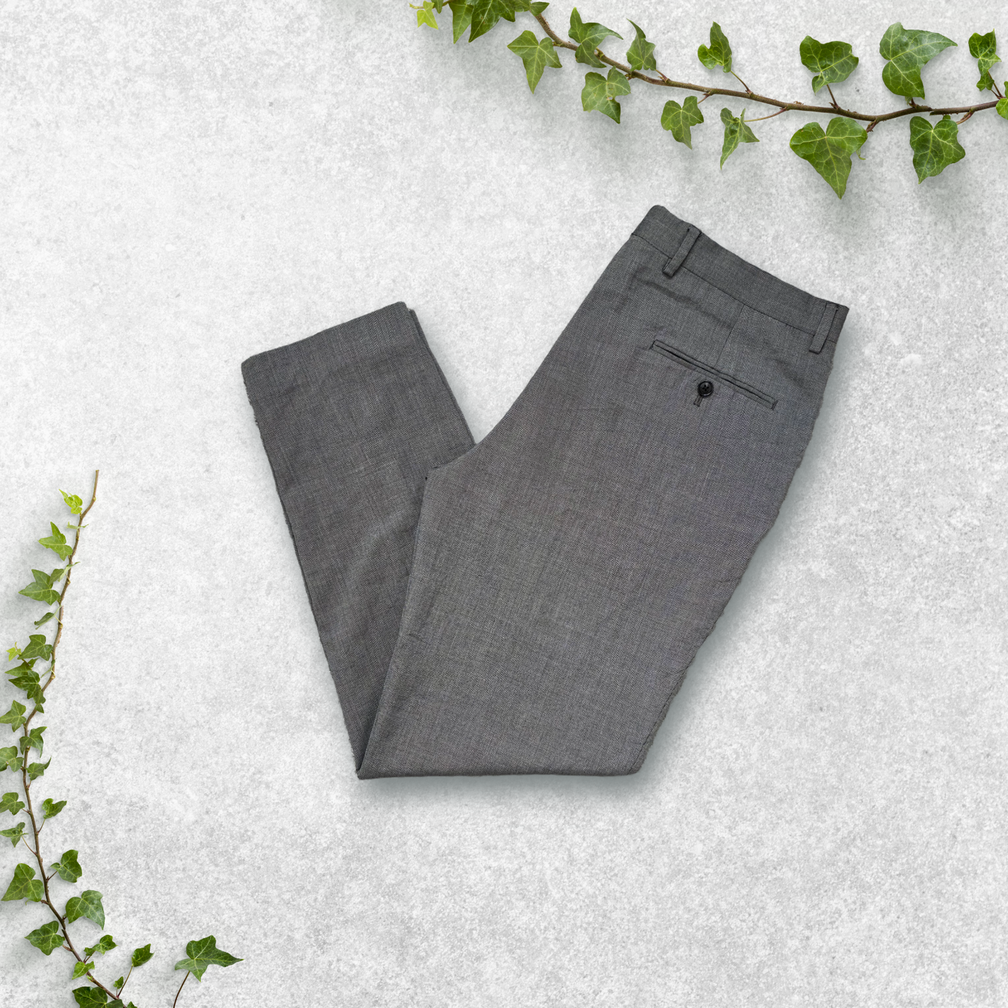 Tommy Hilfiger grey dress trousers W36 L30 smart formal poly viscose blend