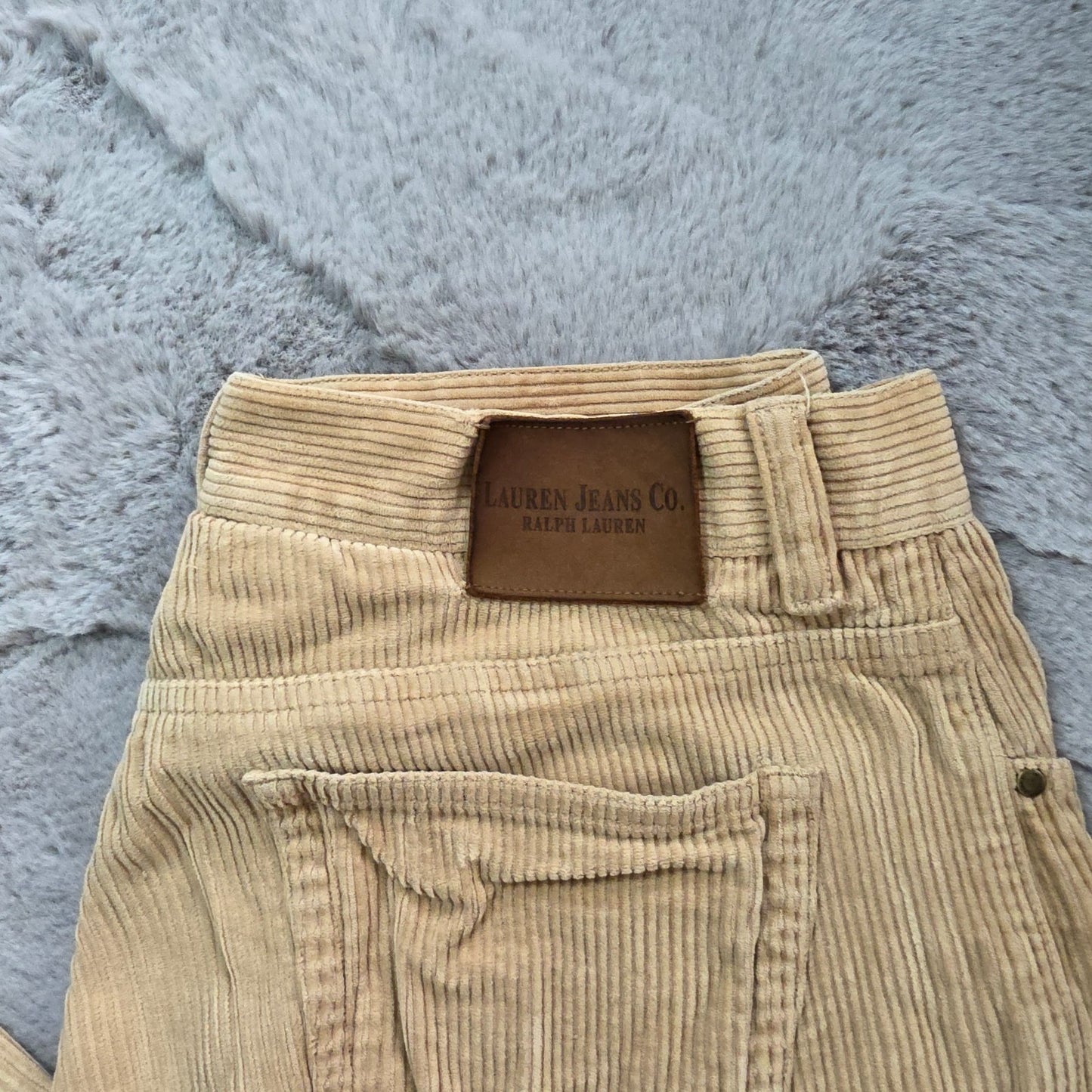 Lauren Ralph Lauren Beige Corduroy Trousers W29 UK 10 Size 8 US Stretch Cord Pan
