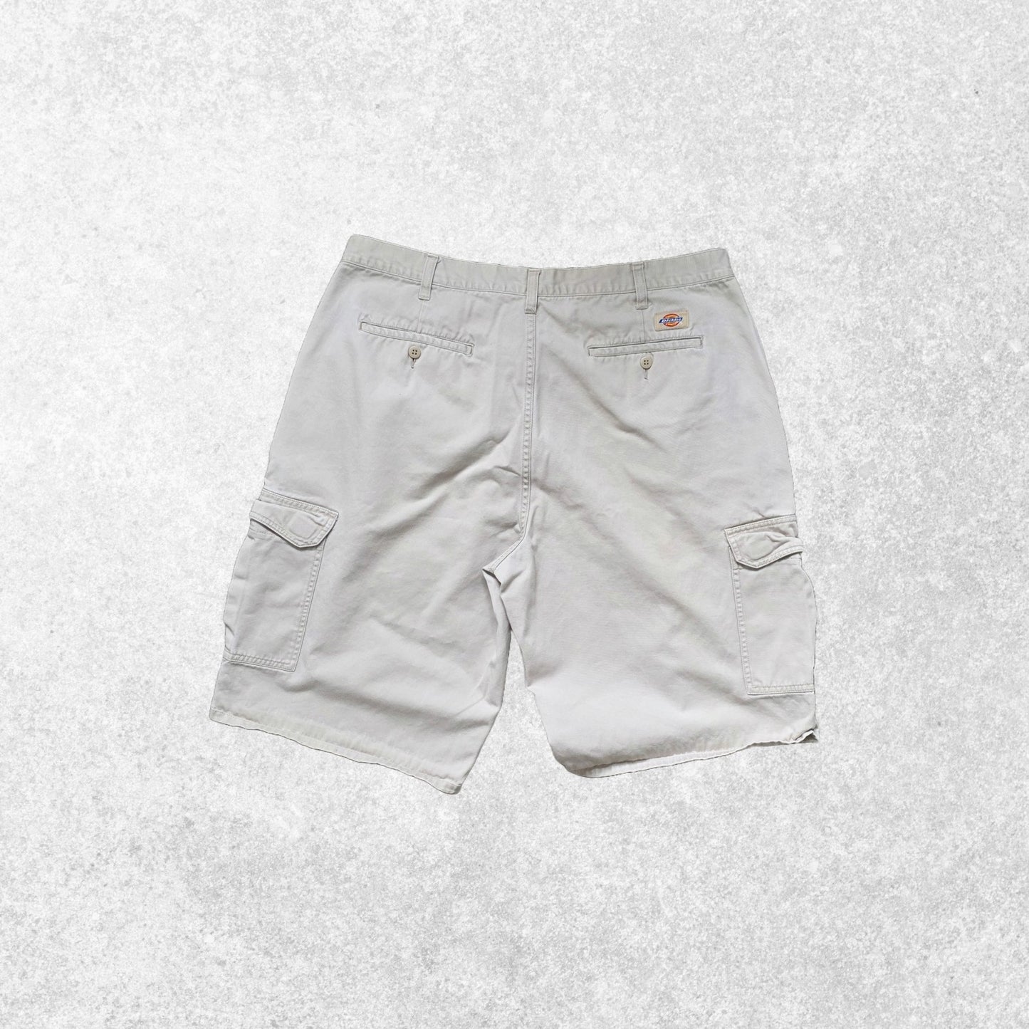 Dickies Cargo Shorts Beige W36 Utility Workwear Cotton Summer Pockets