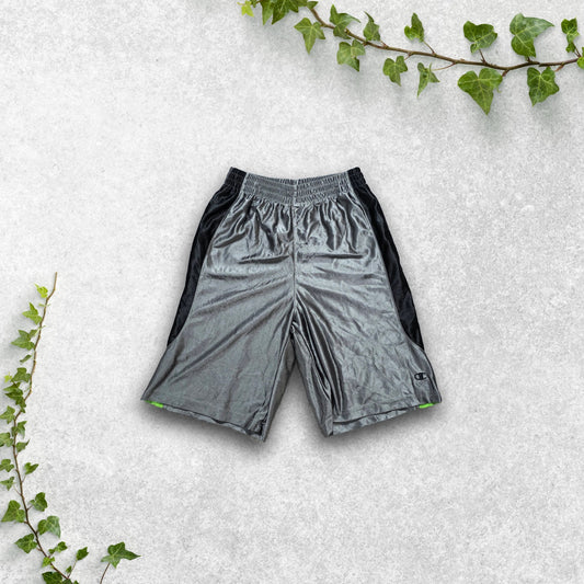 Champion Authentic Grey Mesh Shorts Youth L (10/12) W22 Sportswear No Drawstring