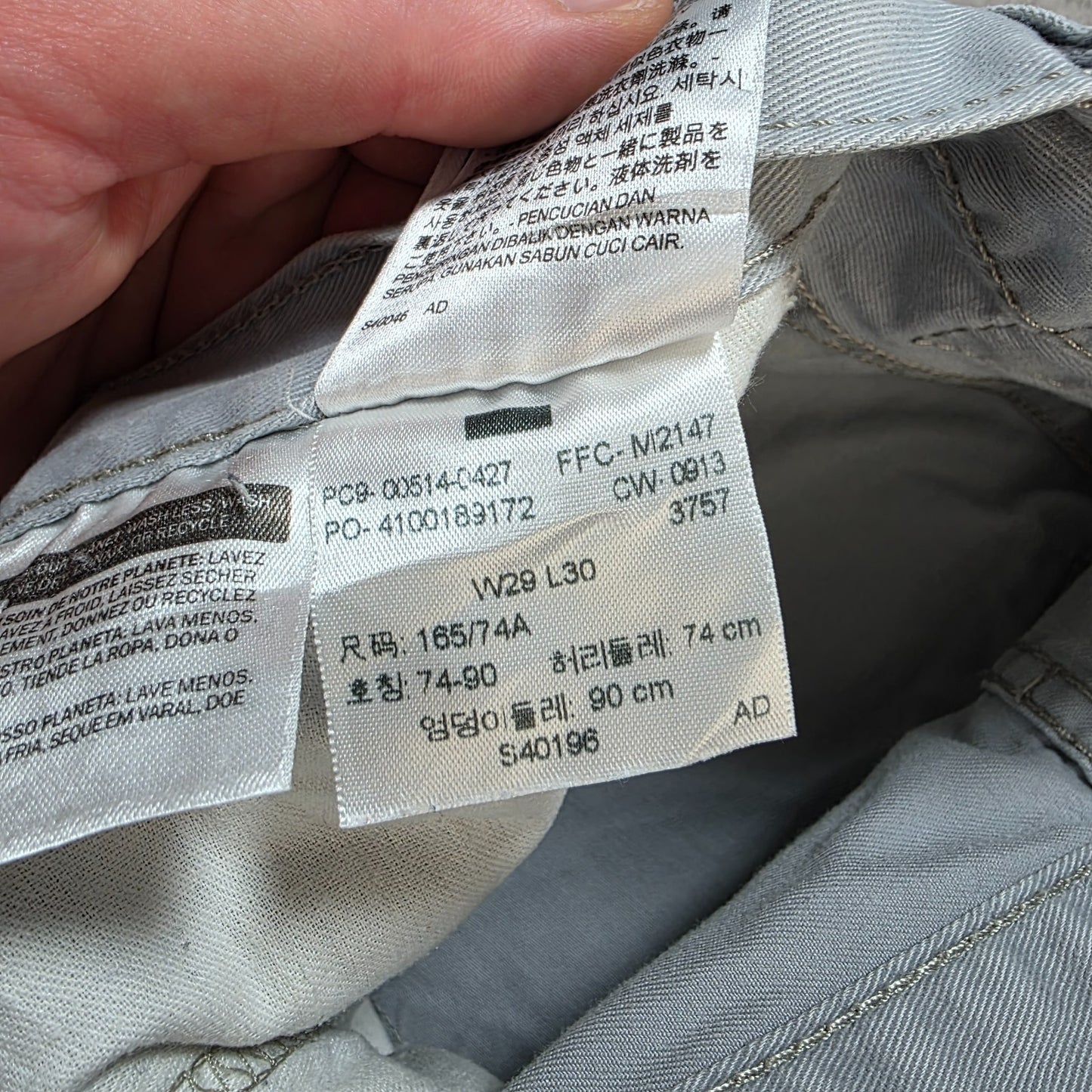 Levi's 514 Slim Straight Light Blue Chino Style Jeans W29 L30 White Tab