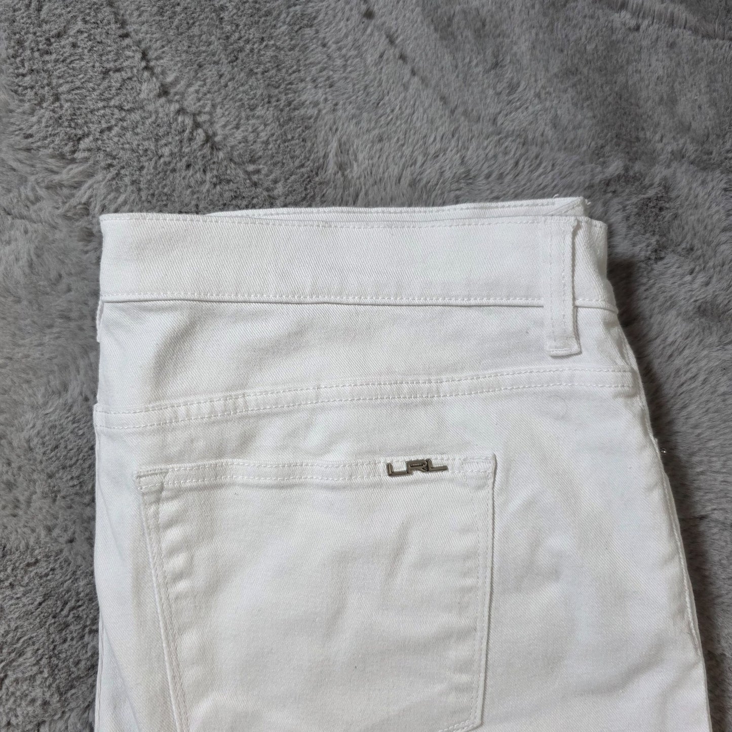 Lauren Ralph Lauren White Cropped Jeans Women’s Size UK 20 W38 L26 Stretch Denim