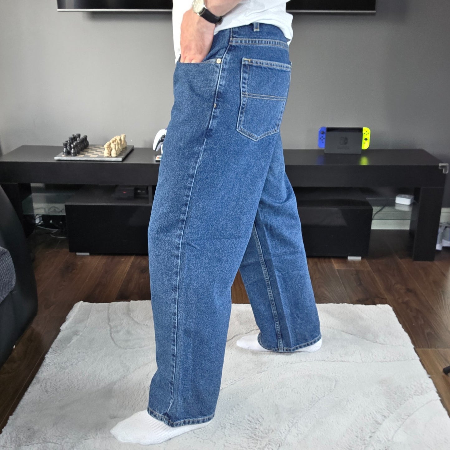 Tommy Hilfiger Relaxed Fit Blue Denim Jeans W34 L30 Made in Mexico US Components