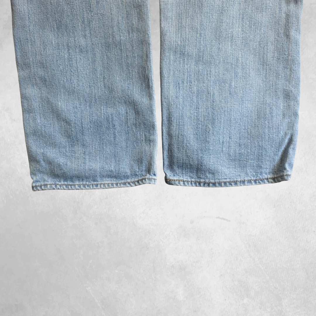Levi’s 501 Jeans Mens W36 L34 Blue Straight Leg Button Fly Stacked Denim