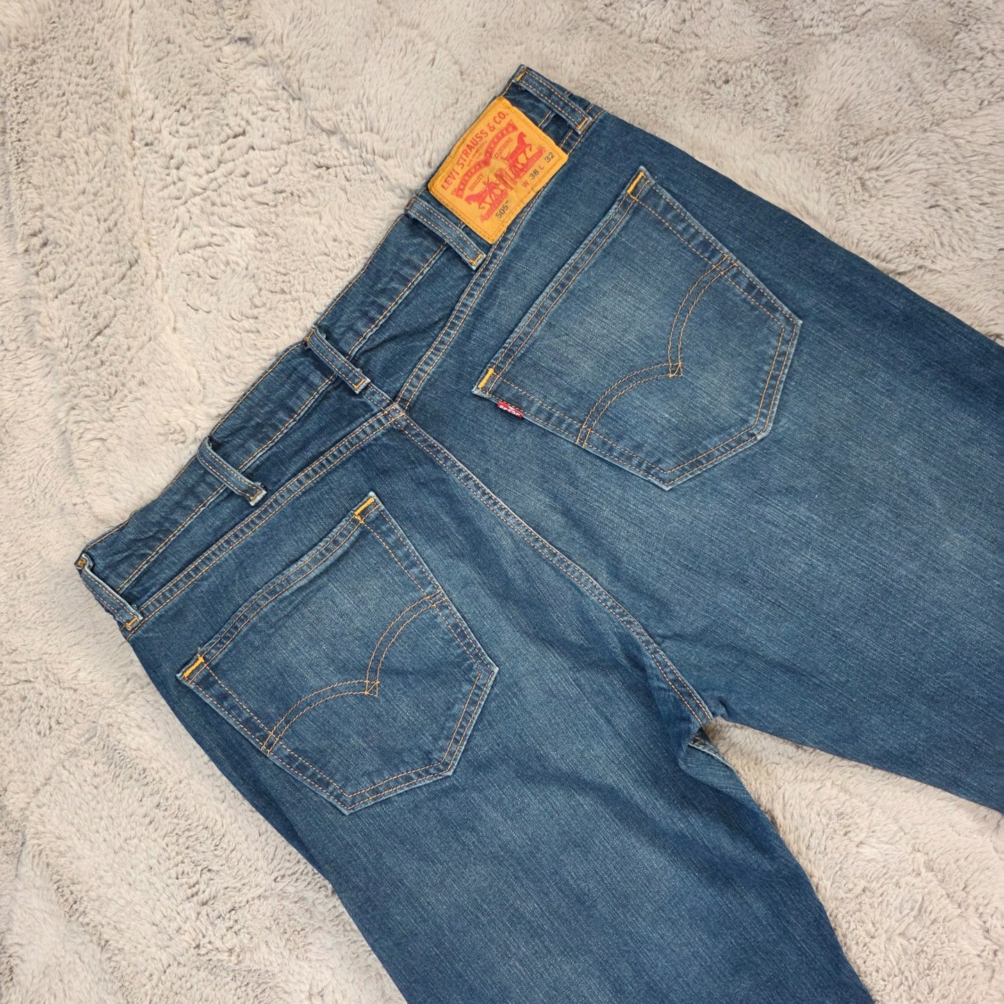 Levi’s 505 men’s straight blue jeans W38 L32 classic fit stretch denim