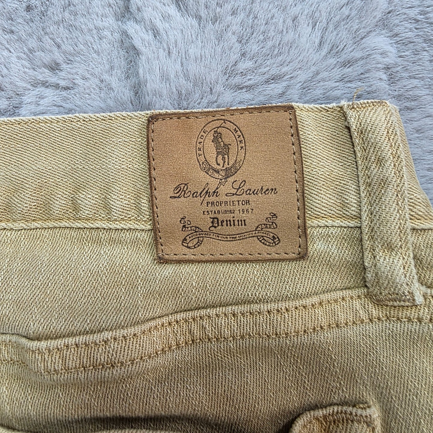 Ralph Lauren Sport Women's Skinny Jeans W27 Beige Stretch Denim Mid Rise 30L