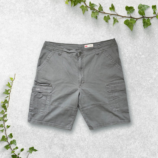 Wrangler Relaxed Fit Cargo Shorts Grey W40 100% Cotton Blend Utility Pockets