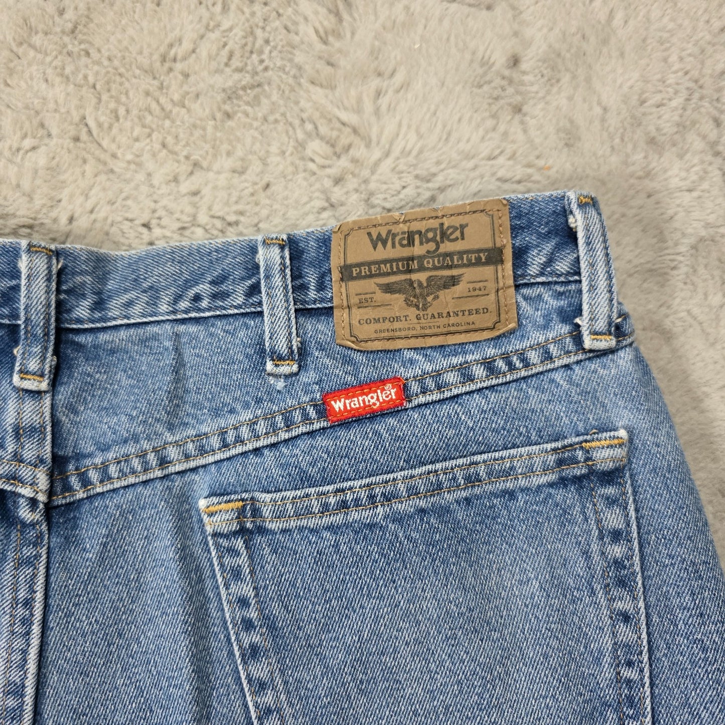 Wrangler 97601DR Relaxed Fit Blue Denim Jeans Men’s W36 L26 (Adjusted)