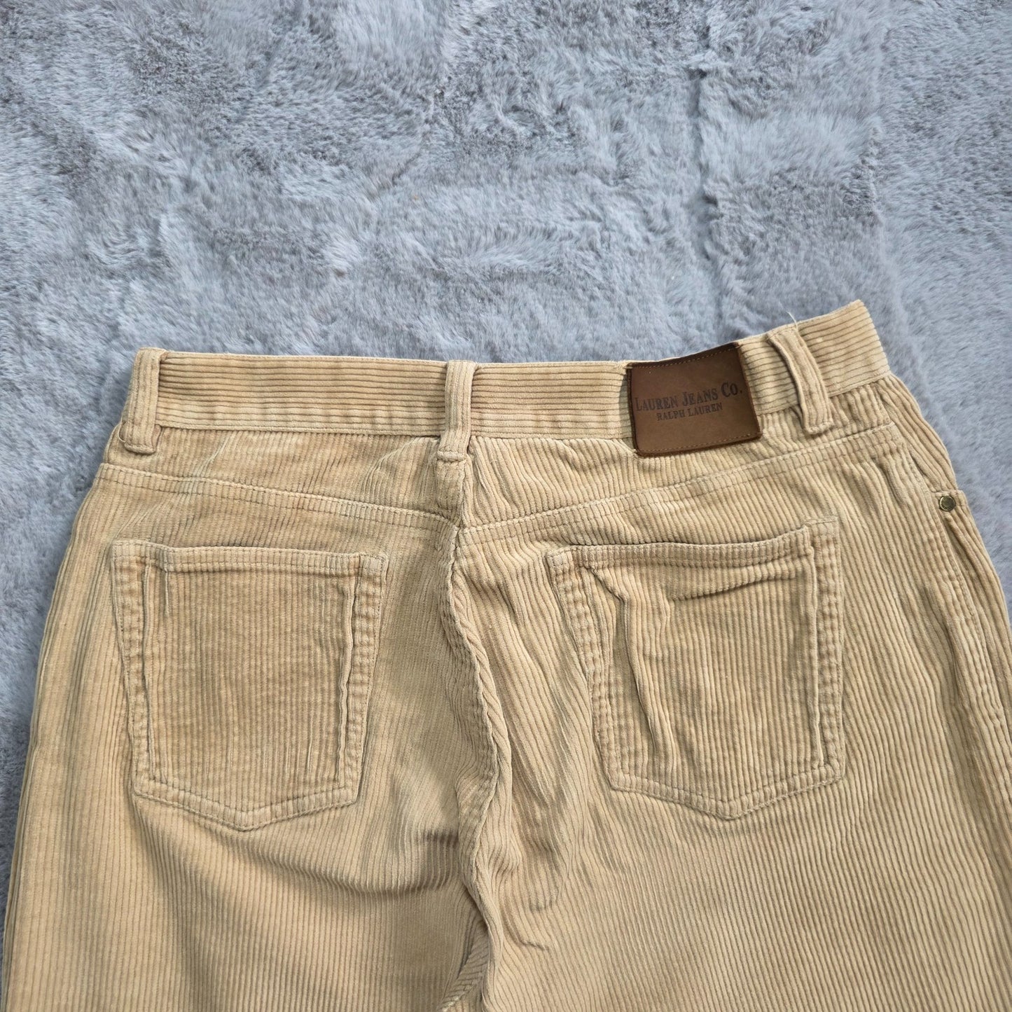 Lauren Ralph Lauren Beige Corduroy Trousers W29 UK 10 Size 8 US Stretch Cord Pan