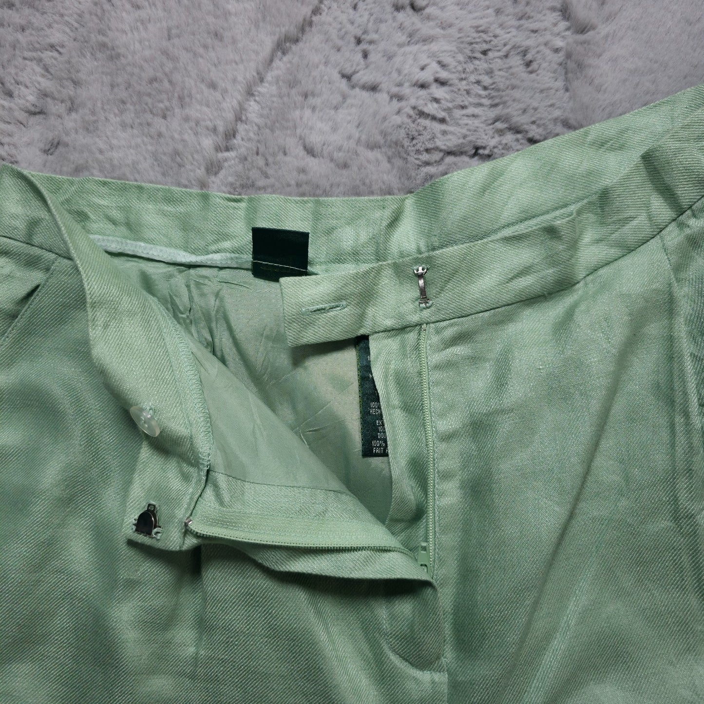 Lauren Ralph Lauren Women’s Linen Cropped Trousers Green Size US 10 UK 14