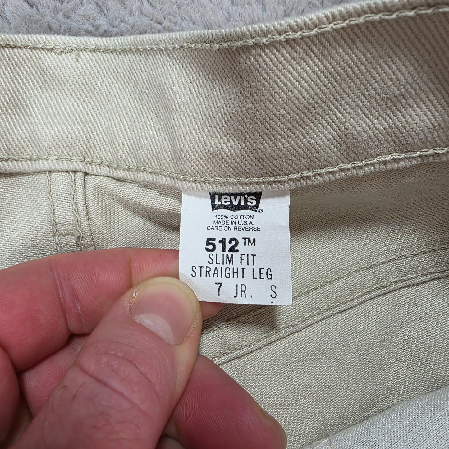 Vintage Levi’s 512 Slim Fit Jeans Beige W26 L30 USA Made (M430)