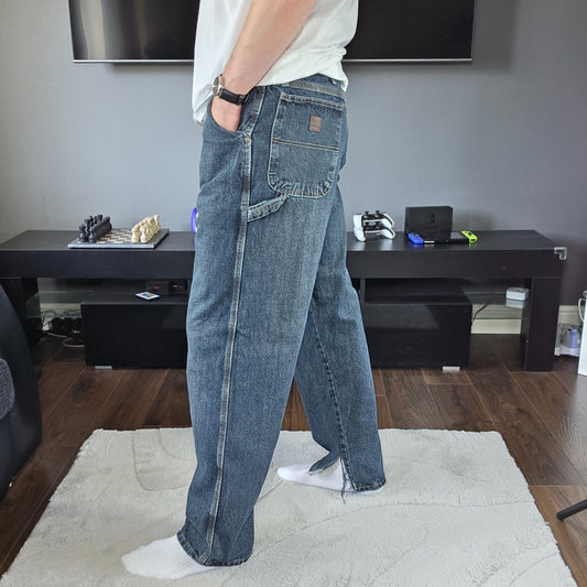 Wrangler Rugged Wear Carpenter Jeans Blue W34 L32 Straight Leg 100% Cotton