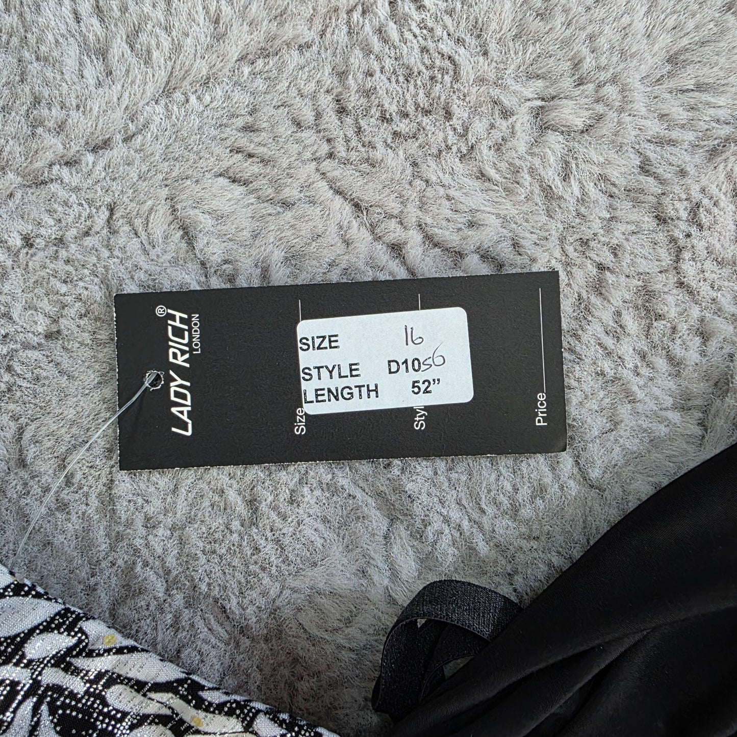 Lady Rich London Maxi Dress Women’s Black White Sleeveless Size 16 NWT