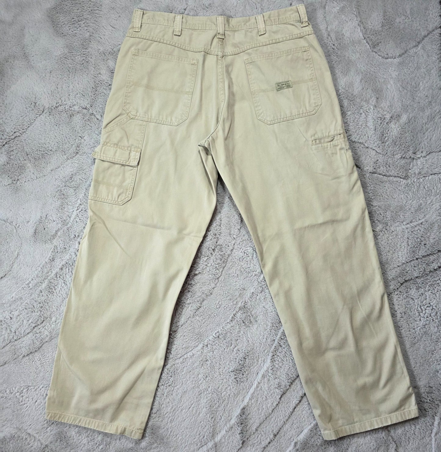 Wrangler Carpenter Jeans Men’s Straight Beige W36 L32 100% Cotton (Made in Egypt