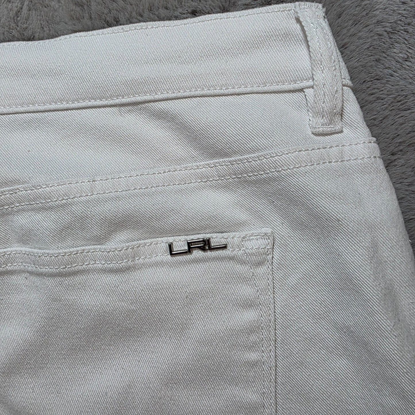 Lauren Ralph Lauren White Cropped Jeans Women’s Size UK 20 W38 L26 Stretch Denim