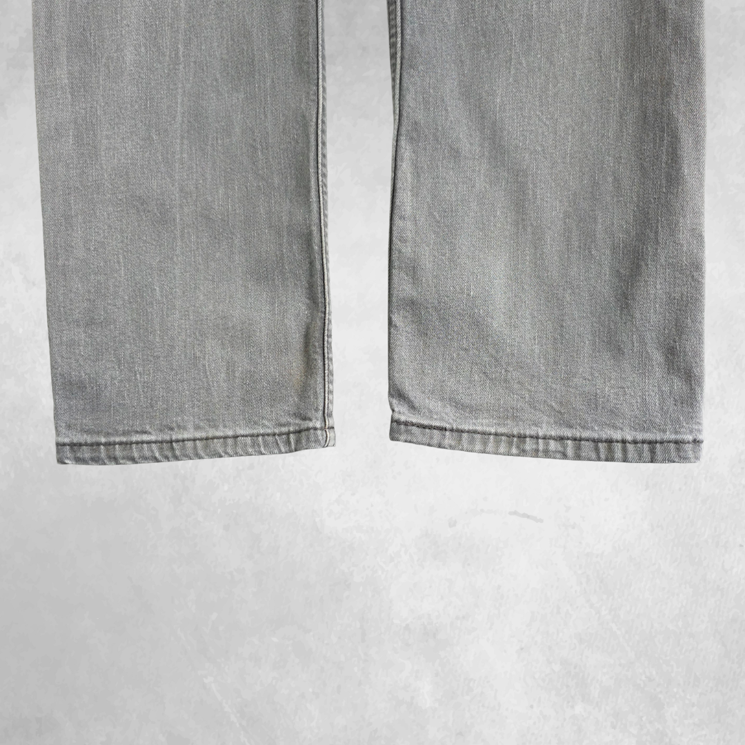 Levi’s 504 Straight Jeans Men’s W32 L29 Grey Faded Grunge Denim