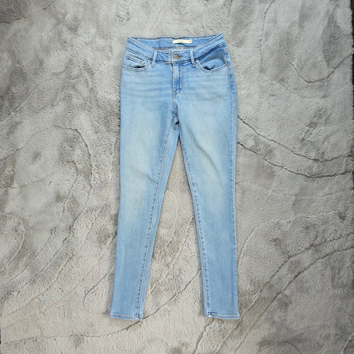 Levi's 711 Skinny Light Wash Jeans Women’s W25 L28 Mid Rise Stretch Denim