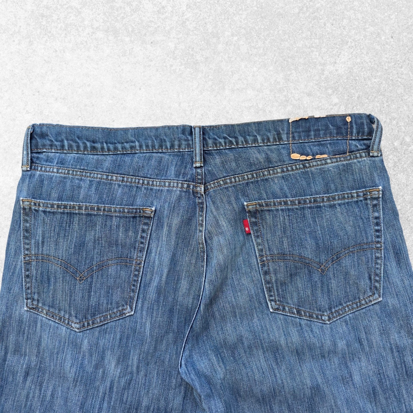 Levi’s 511 Slim Fit Cut Off Jeans W36 L26 Raw Hem Red Tab Distressed Blue