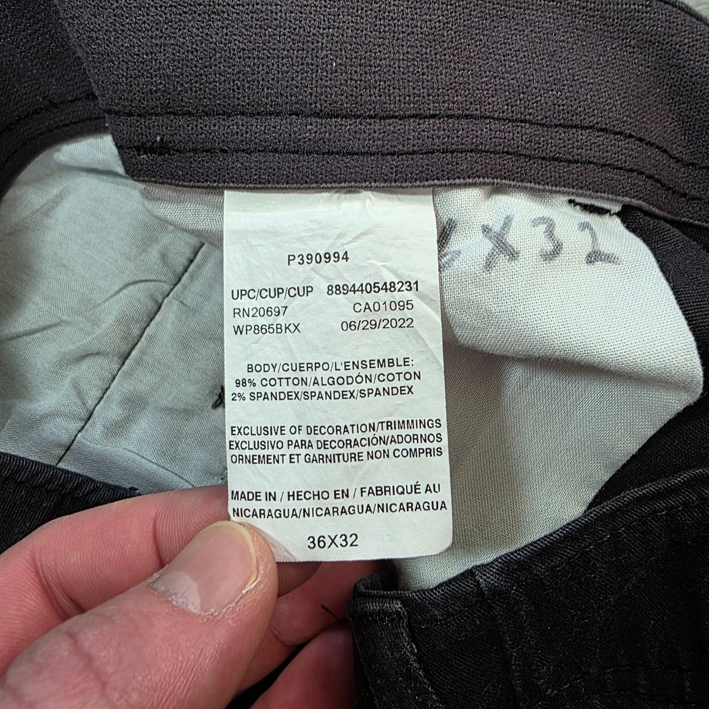 Dickies Cargo Trousers Black W35 L30 Straight Leg Work Pants Nicaragua