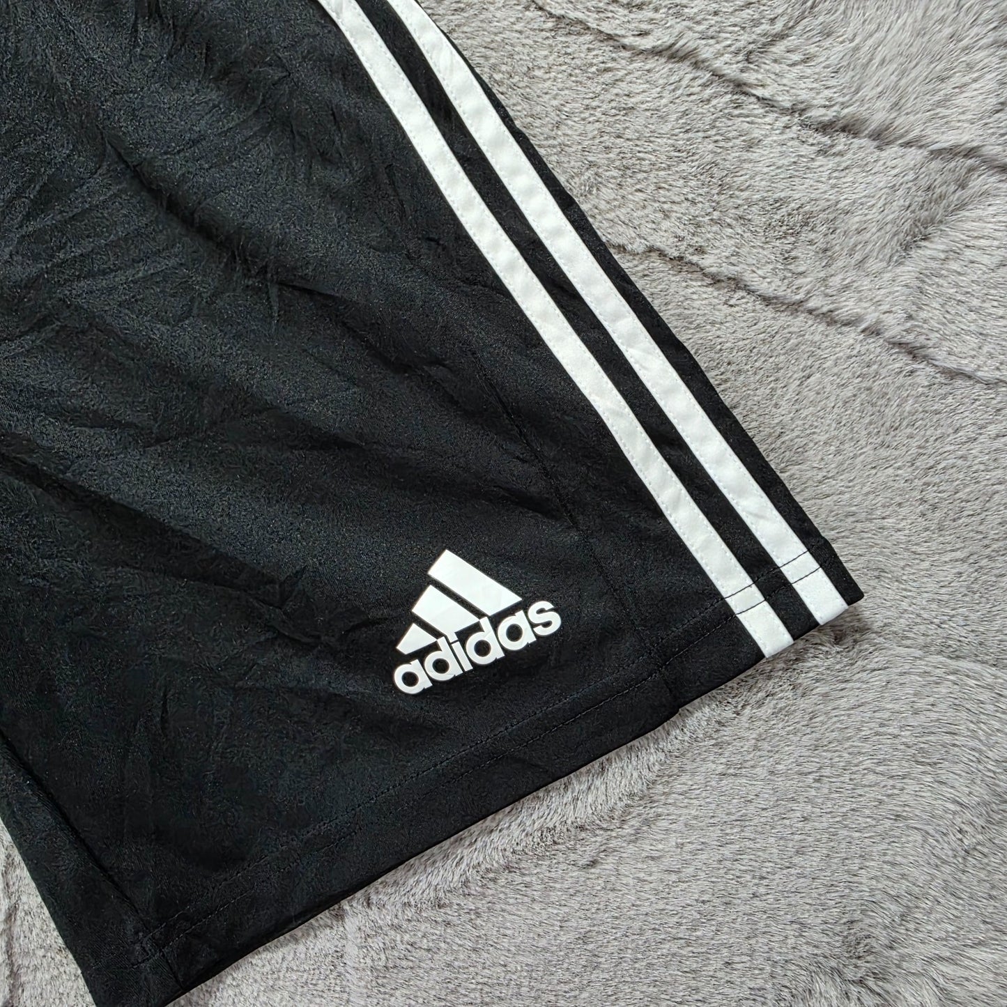 Adidas Kids 13-14Y Black AEROREADY Sports Shorts White 3-Stripes No.17 Logo