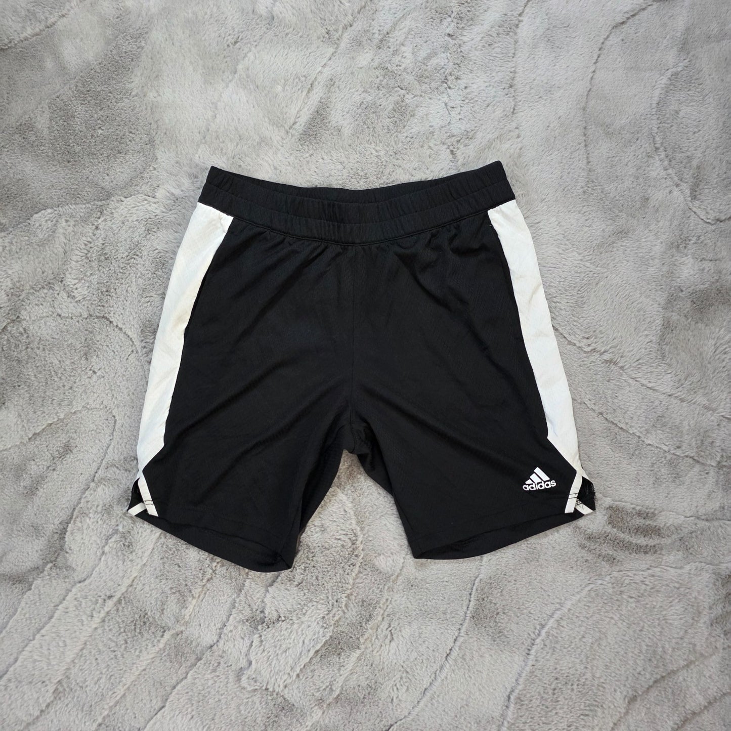 Adidas Golf Sports Shorts Black White Side Stripe Size L W33 Polyester Egypt