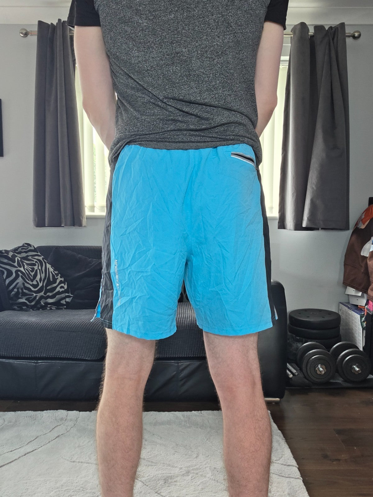 Under Armour HeatGear Blue Sports Shorts Size L W30 | Fitted Lined Gym Shorts