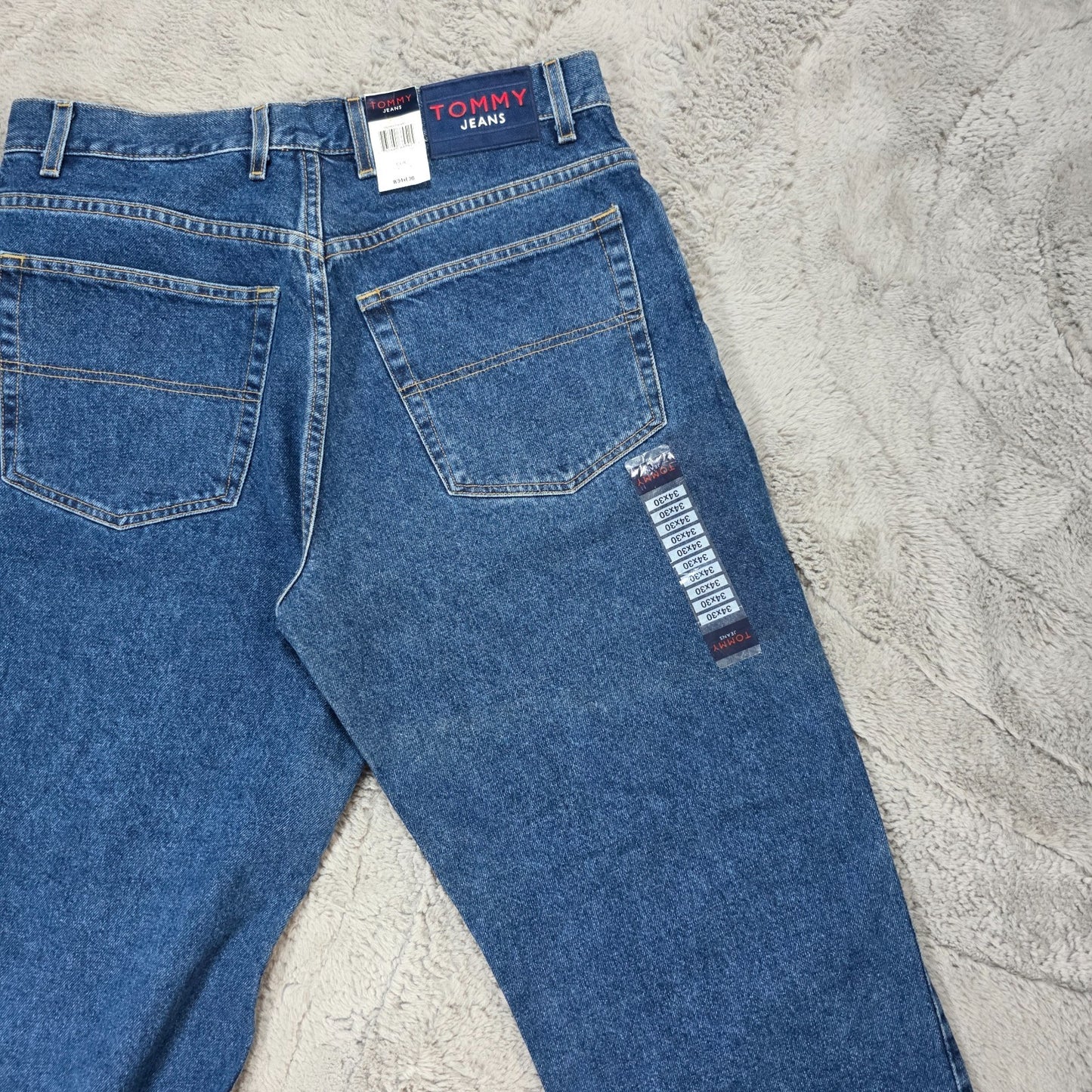 Tommy Hilfiger Relaxed Fit Blue Denim Jeans W34 L30 Made in Mexico US Components