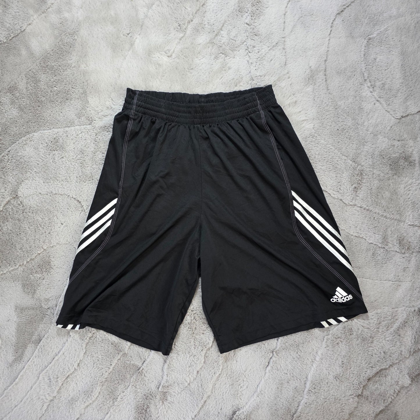 Adidas Black Sports Shorts Size M W29 Elasticated Waist Football Gym Training