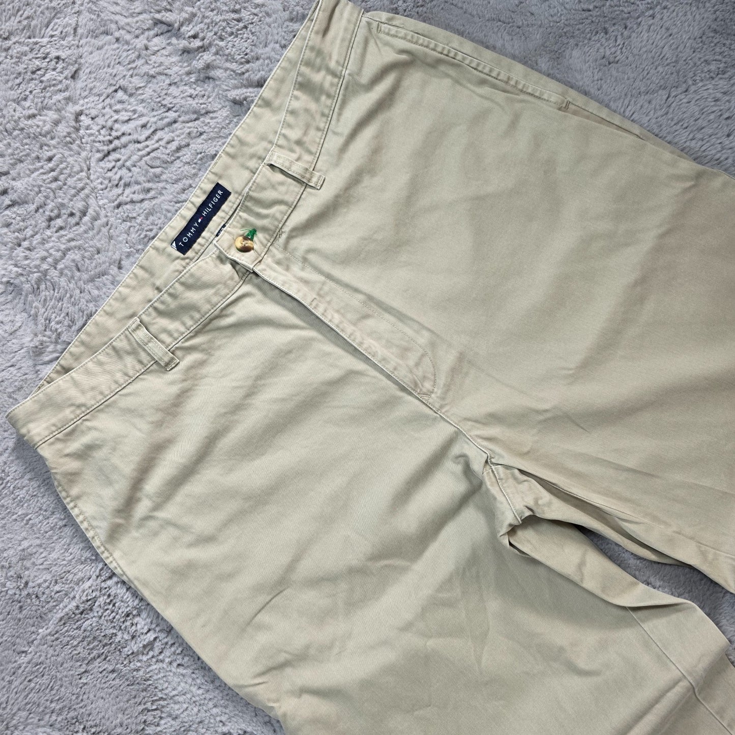 Tommy Hilfiger Chino Trousers W36 L30 Beige 100% Cotton Straight Fit