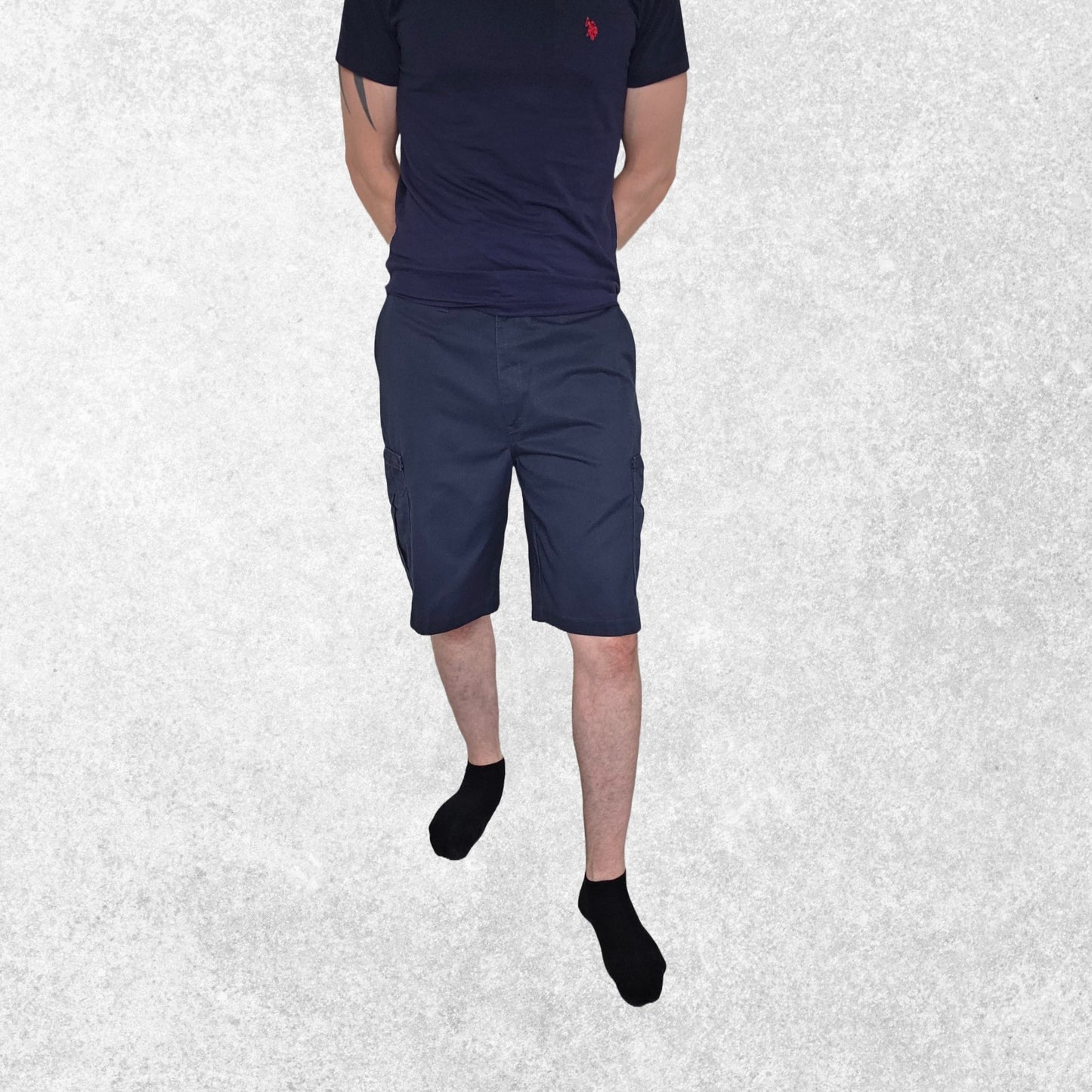 Dickies Navy Cargo Shorts W36 Utility Polyester Cotton Workwear Summer