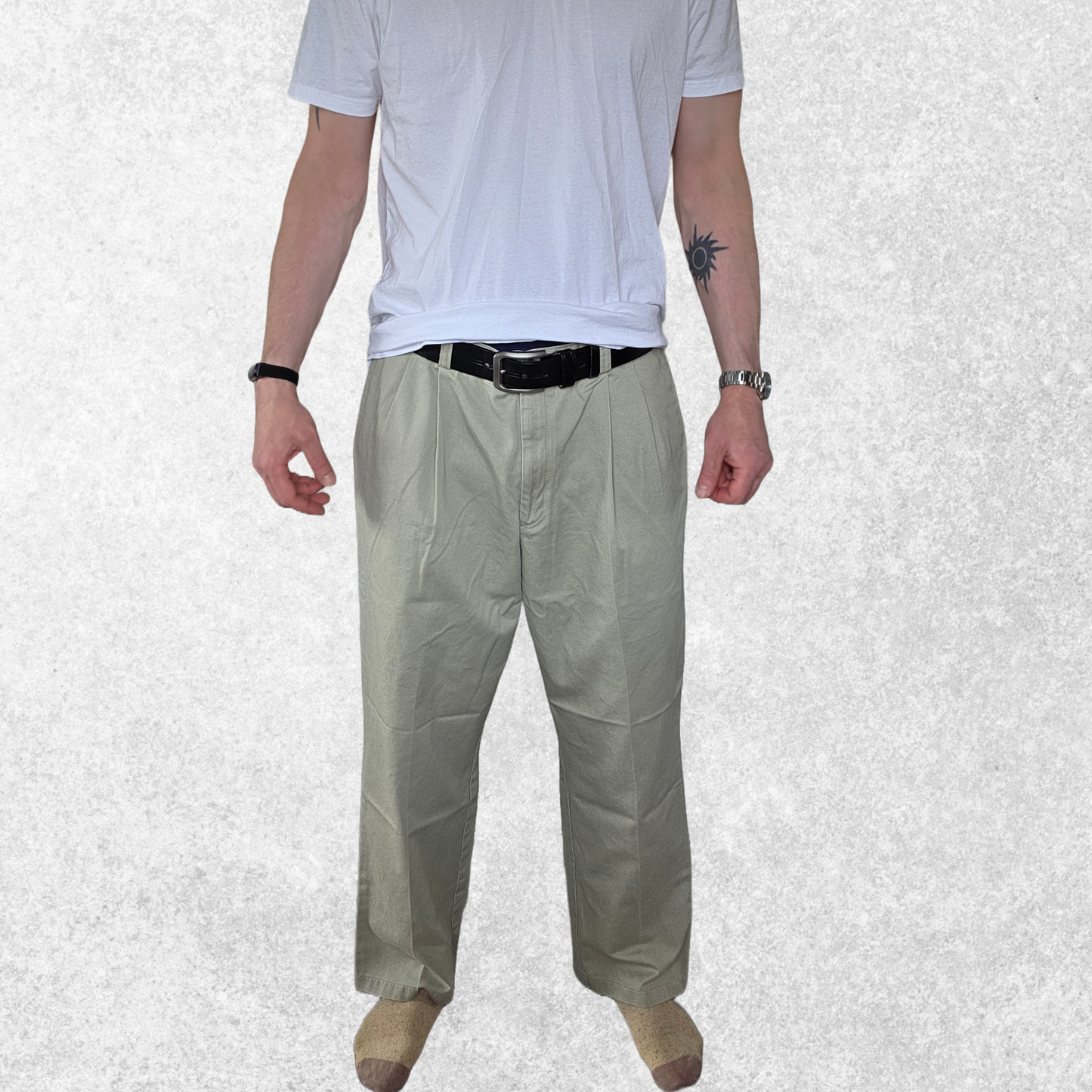 Tommy Hilfiger Beige Chino Trousers W37 L30 Crest Logo Vintage 100% Cotton