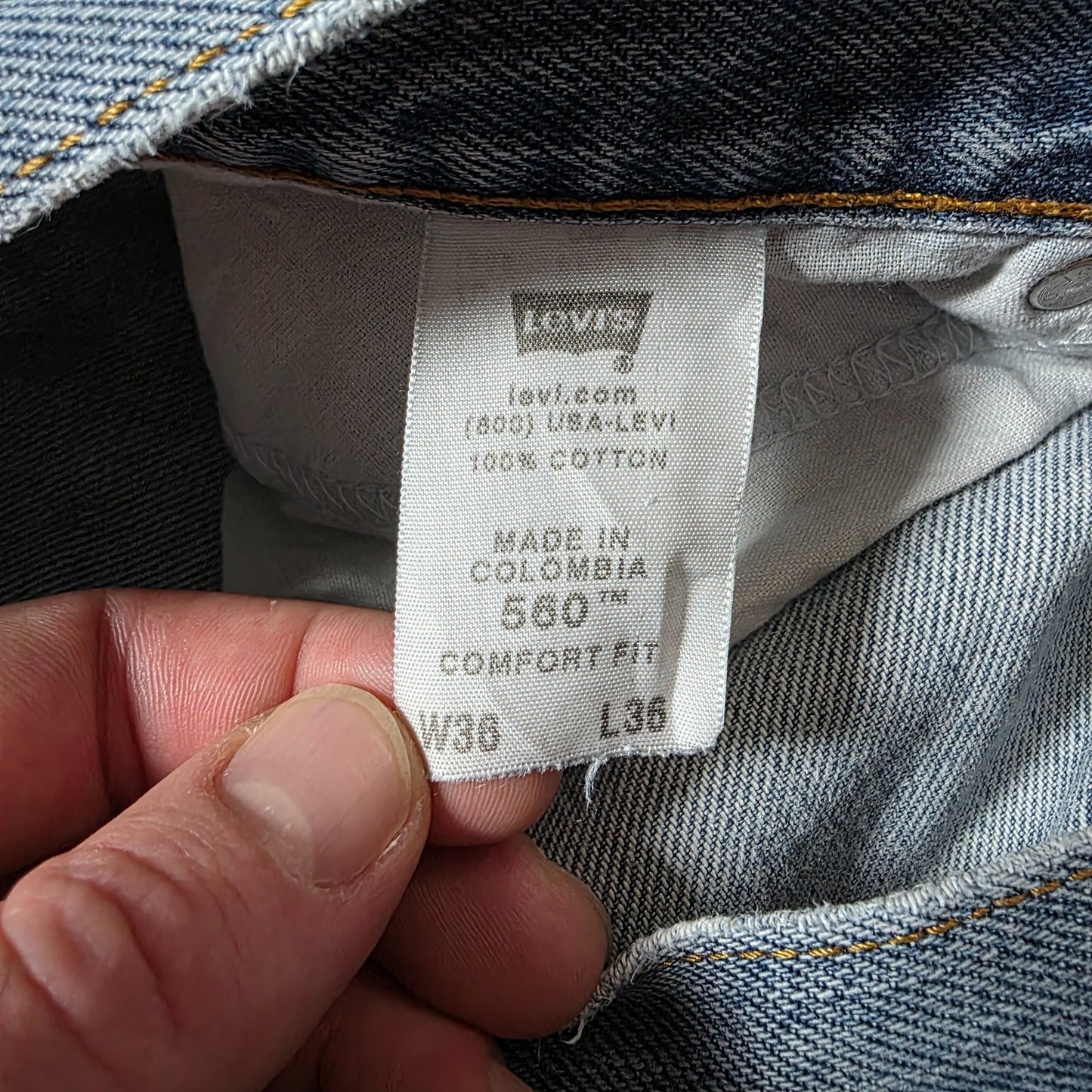 Levi's 560 Comfort Fit Jeans W36 L36 Light Wash Straight Leg Colombia Vintage 90