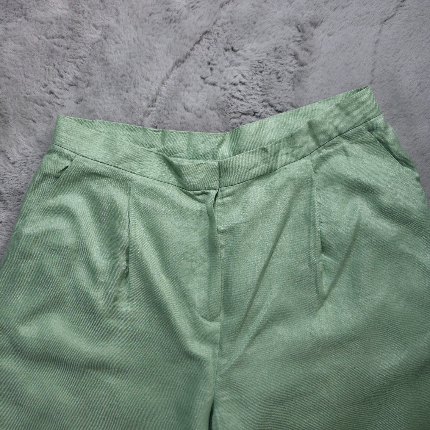 Lauren Ralph Lauren Women’s Linen Cropped Trousers Green Size US 10 UK 14