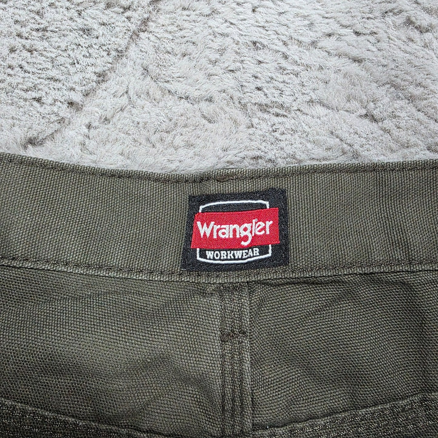 Wrangler Workwear Carpenter Jeans Green Straight Fit W38 L33 Hammer Loop Cut