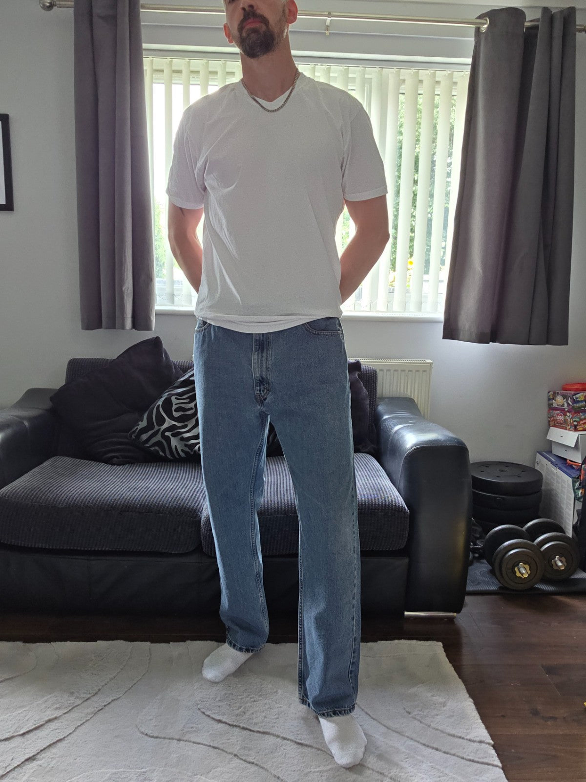 Vintage Levi’s 505 Jeans W40 L32 Straight Leg Light Wash Mexico Made Distressed