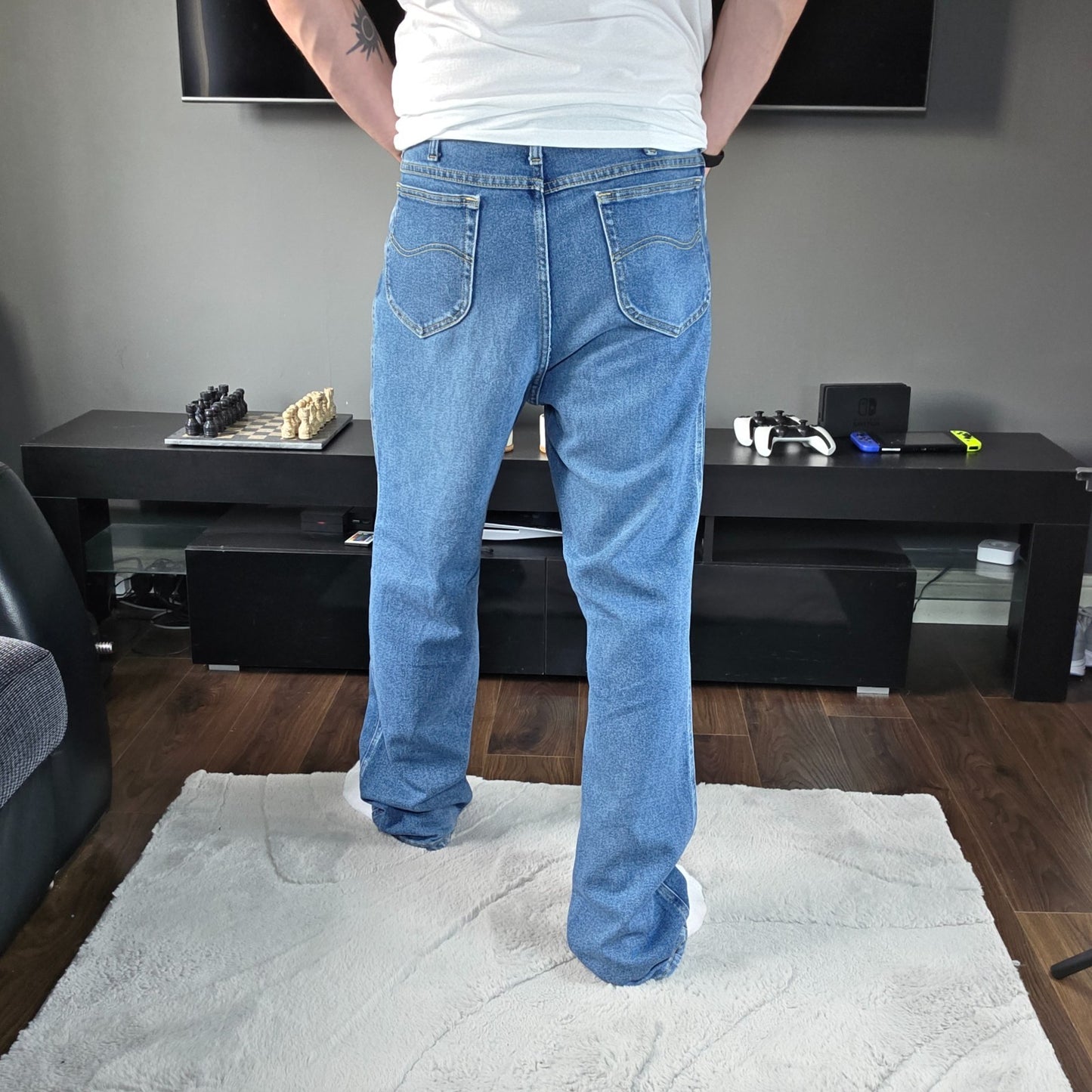 Lee Regular Fit Straight Leg Blue Jeans W44 L34 β Made in Mexico (of US Fabric)