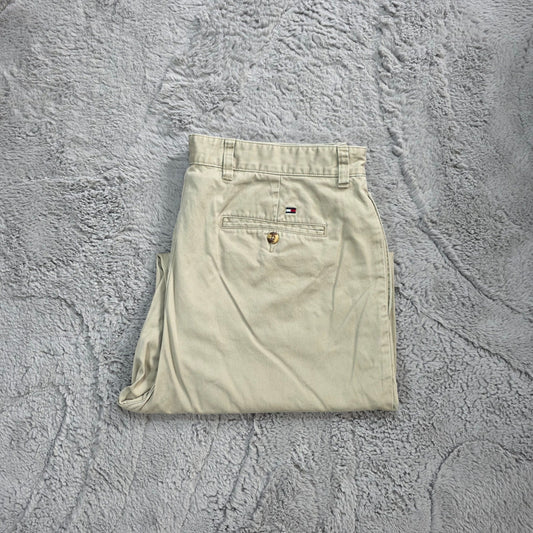 Tommy Hilfiger Chino Trousers W36 L30 Beige 100% Cotton Straight Fit