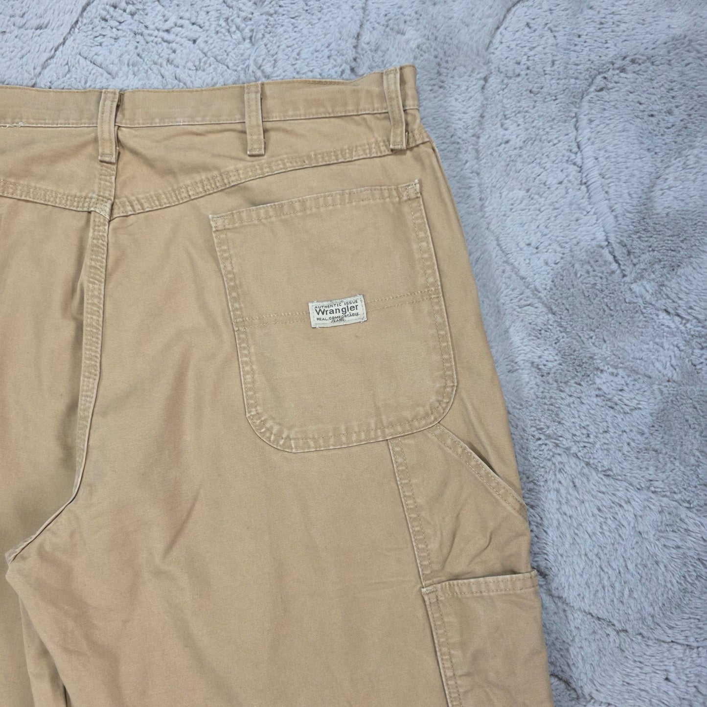 Wrangler carpenter trousers beige W38 L34 men’s straight leg 100% cotton workwea