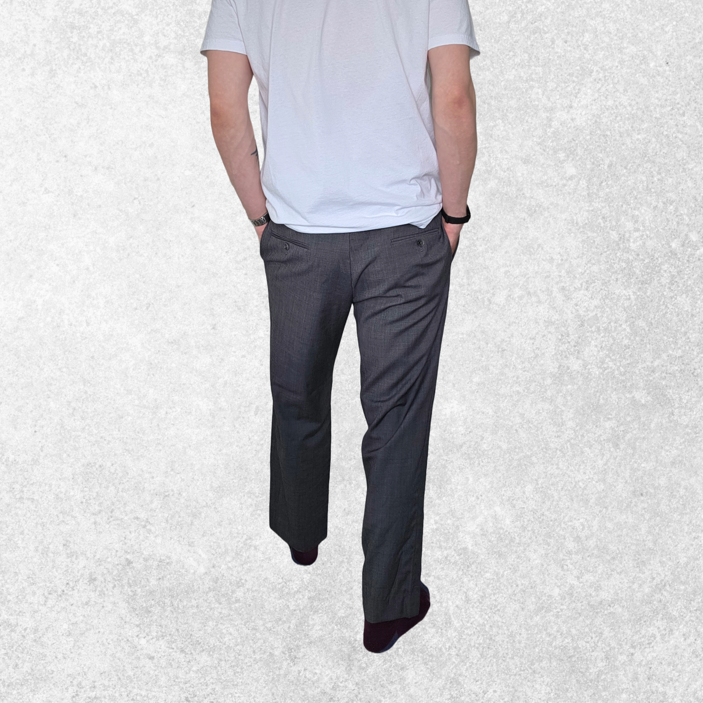 TOMMY HILFIGER Grey Wool Dress Trousers W36 L30 | Smart Formal Work Pants