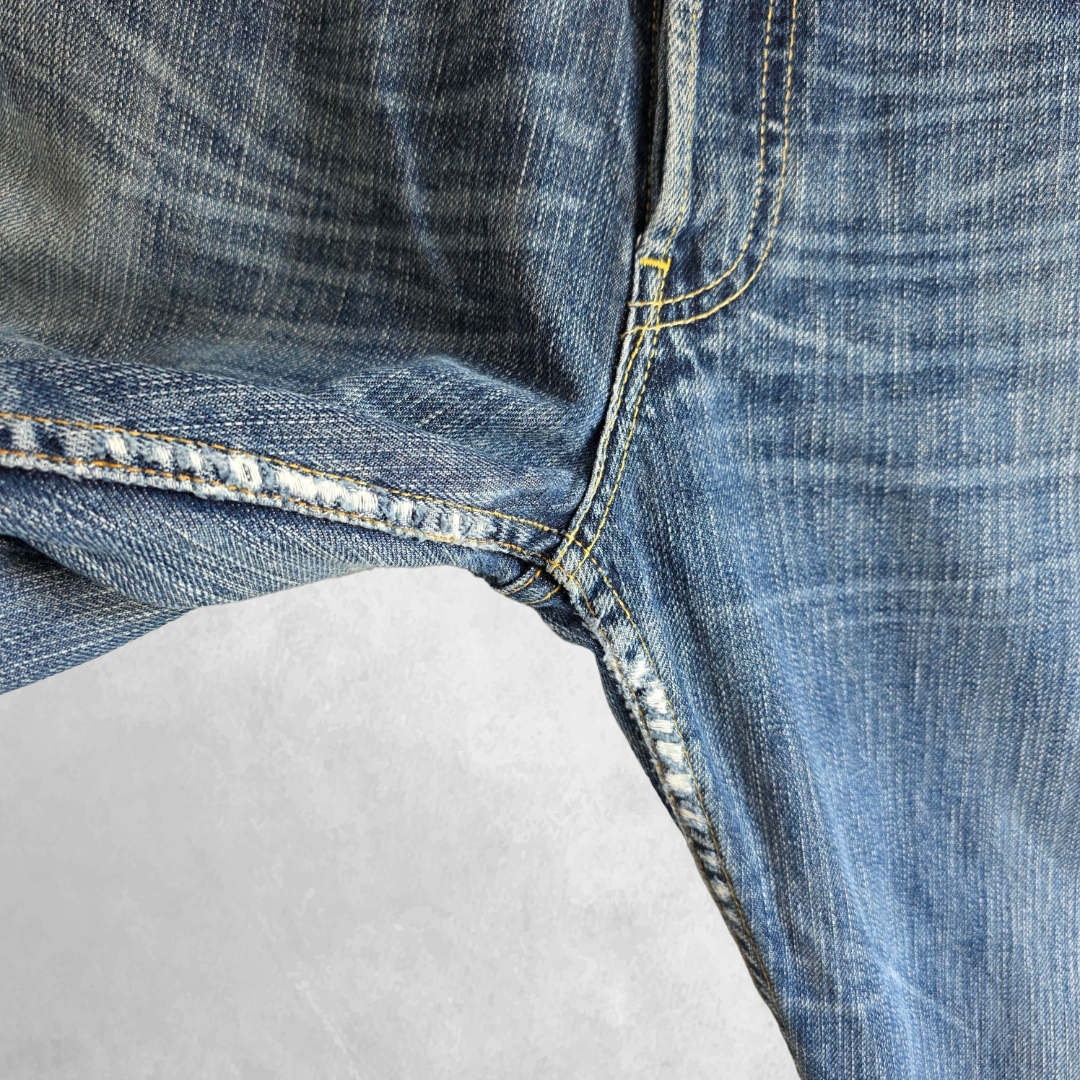 Levis 501 Jeans Mens W32 L33 (Tag W33 L34) Blue Straight Leg Denim Button Fly