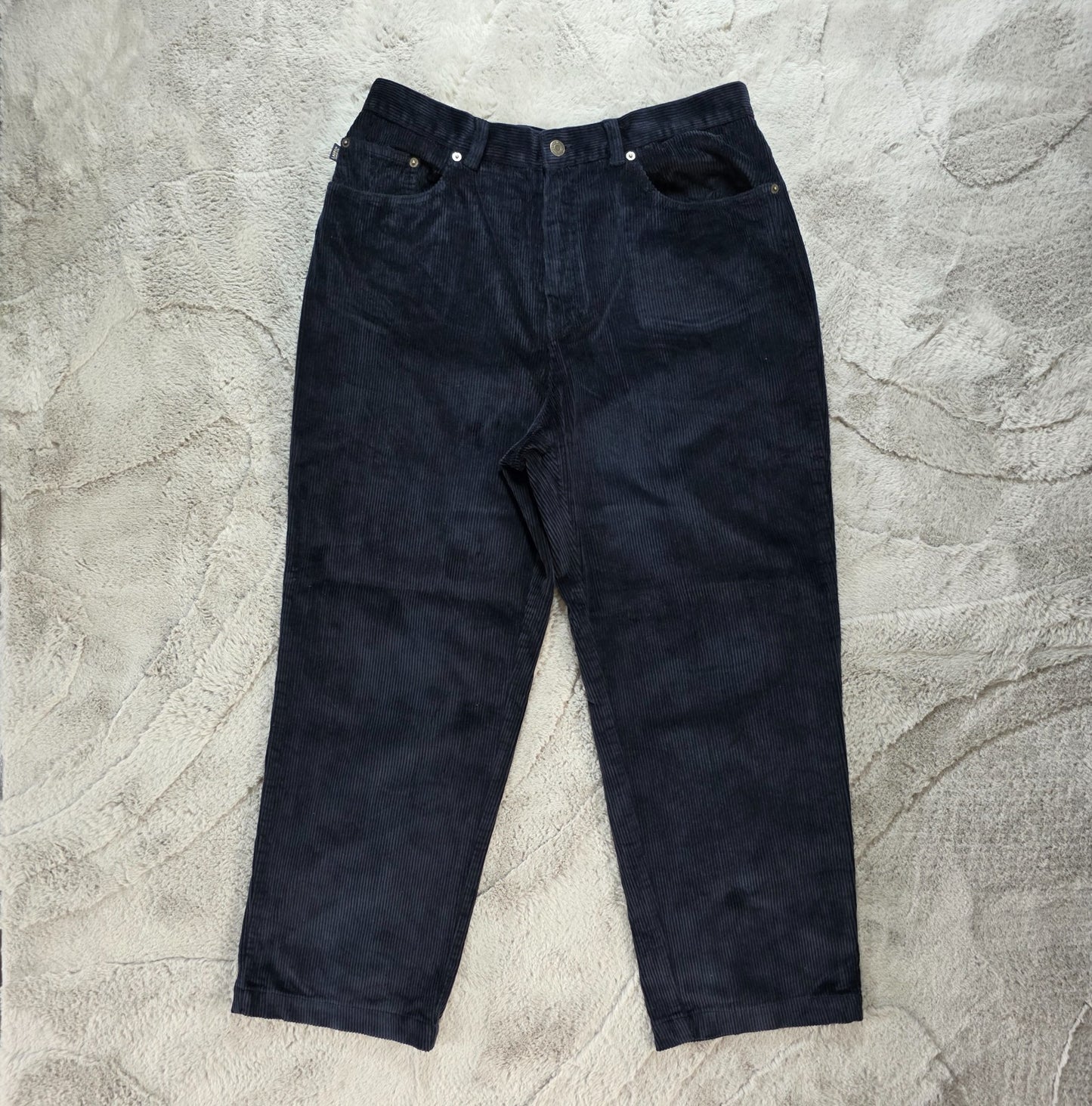 Lauren Ralph Lauren Women's Corduroy Jeans W33 L27 Black Stretch Straight Fit Si