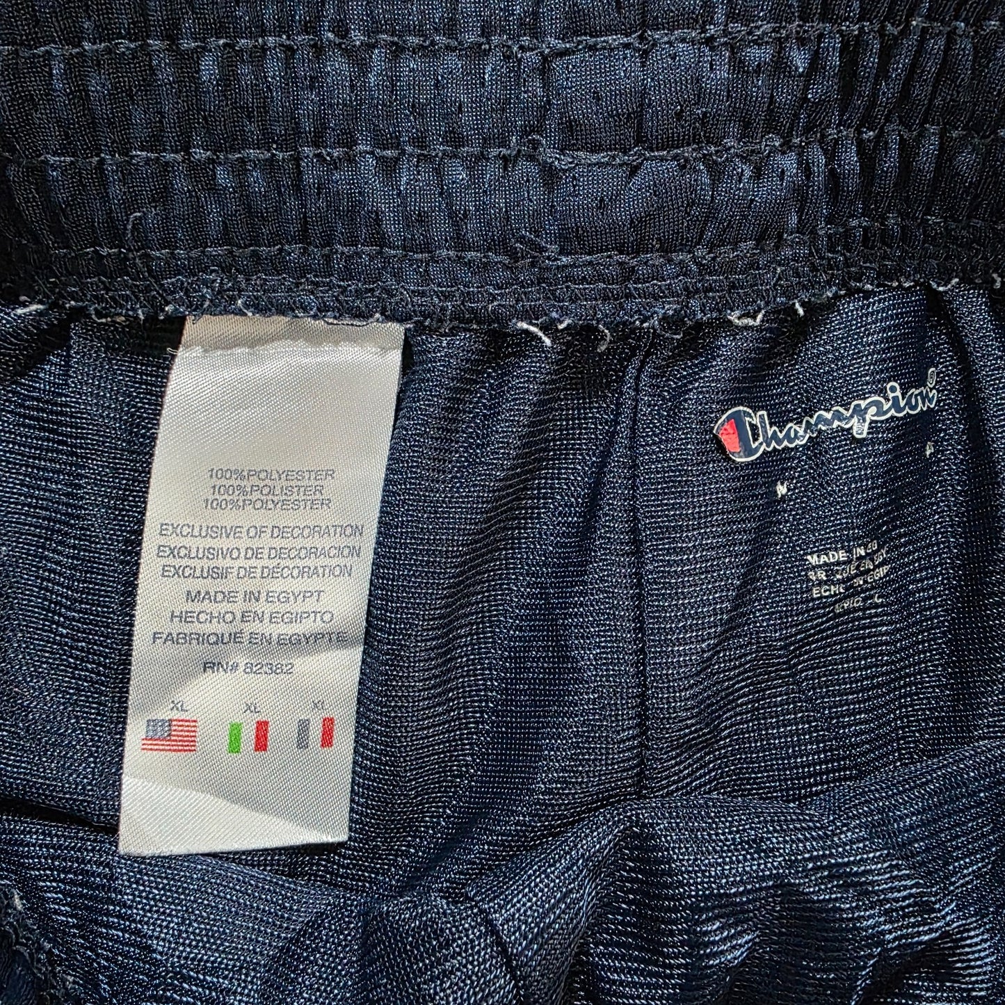 Champion Navy Mesh Shorts Youth Size W24 8" Inseam 12-14 years Side Logo Sports