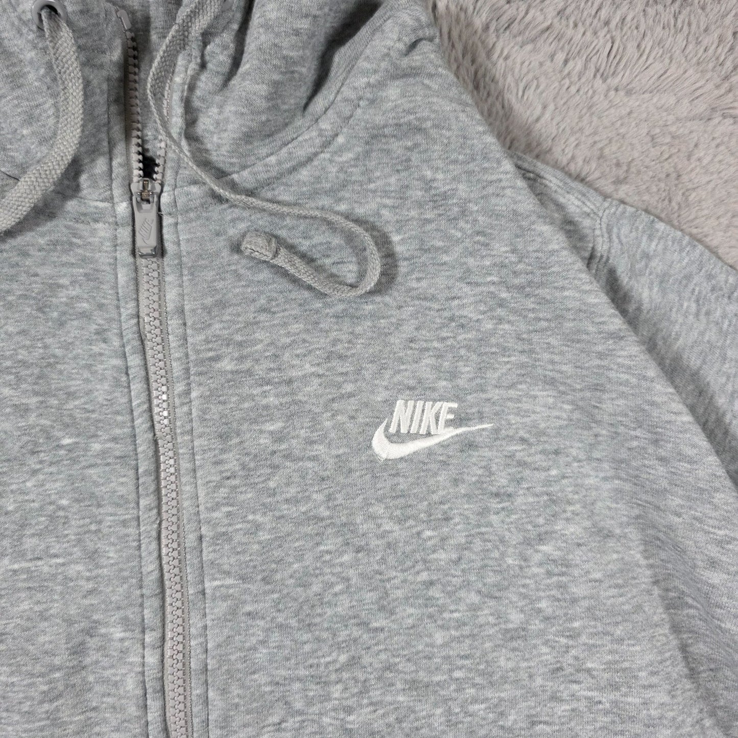 Nike Grey Full Zip Hoodie 👟 Men’s XL Logo Sweatshirt Casual Sportswear