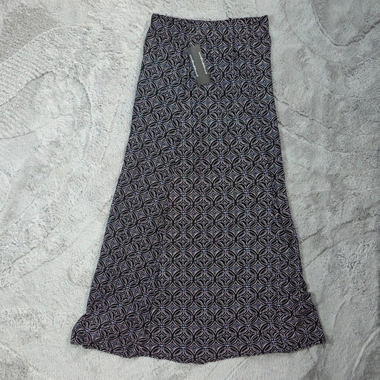 Influence Maxi Skirt Women’s Size B (UK 10–12) Black White Geometric Viscose NWT