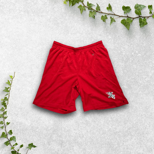 Champion Pioneers Red Mesh Sports Shorts W30 Vintage Style Basketball Gym
