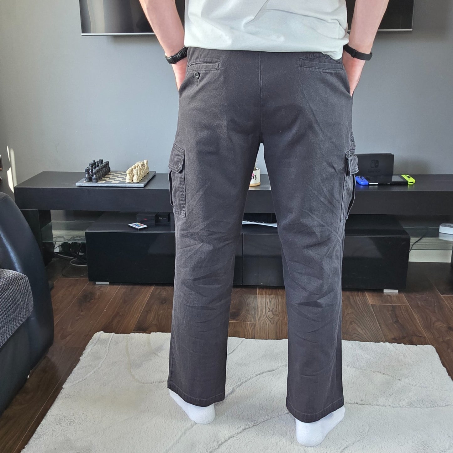 Dickies Cargo Trousers Black W35 L30 Straight Leg Work Pants Nicaragua