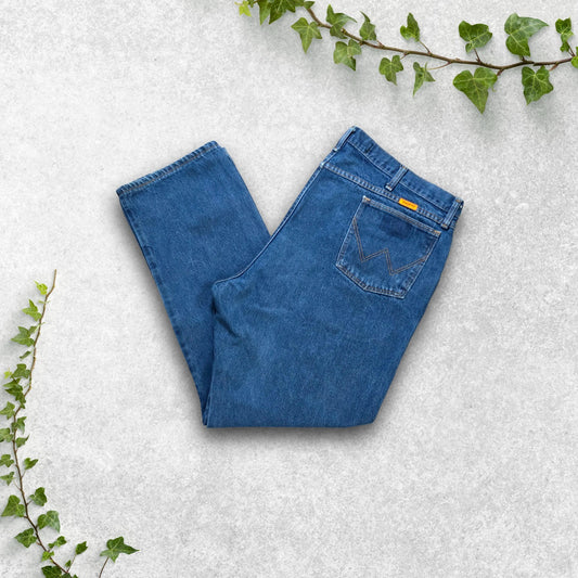 Wrangler FR Flame Resistant Jeans W44 L32 Blue Denim Relaxed Fit FR47MLW Mexico