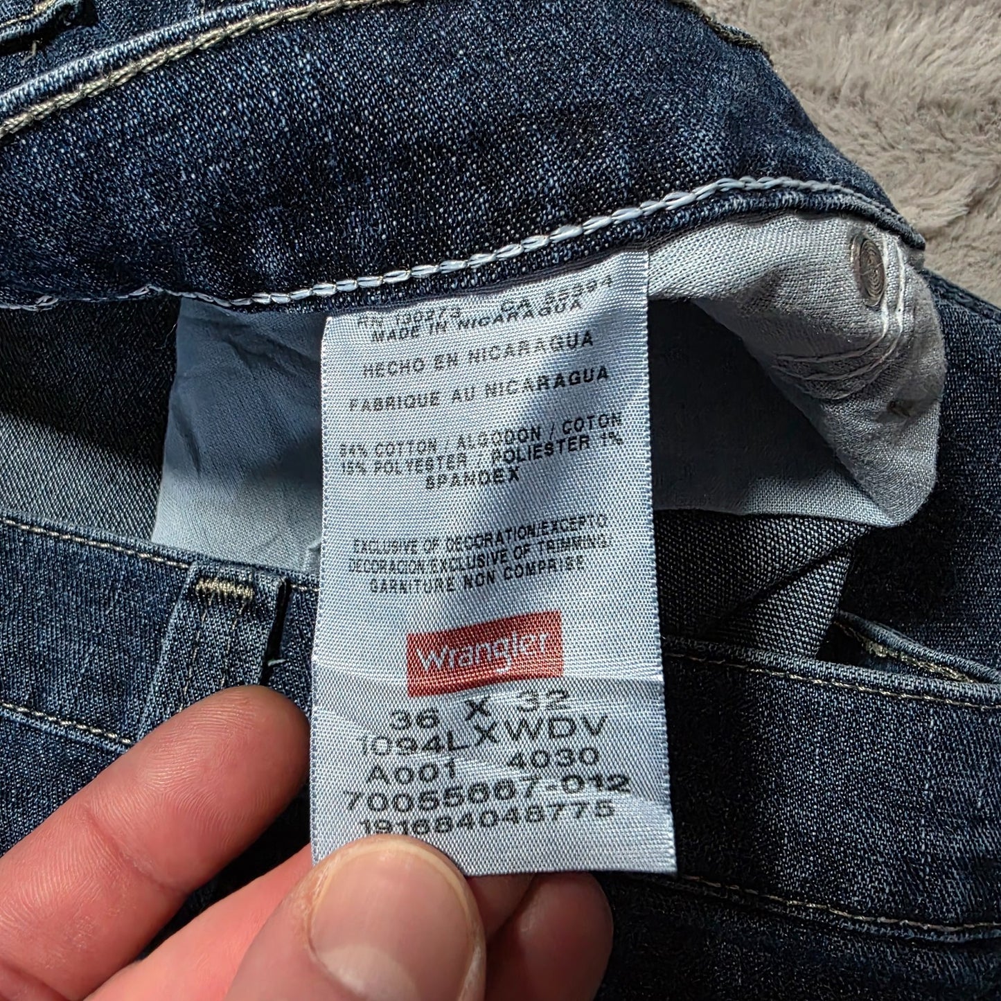 Wrangler Carpenter Jeans 1094LXWDV Blue Straight Leg W36 L32 Men’s Nicaragua