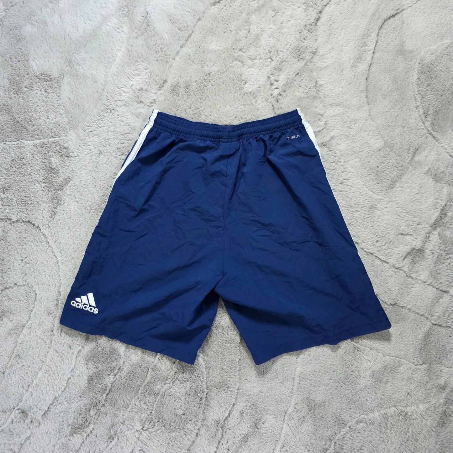 Adidas Climalite Navy Sports Shorts Youth L 13-14Y W24 Gym Training Logo