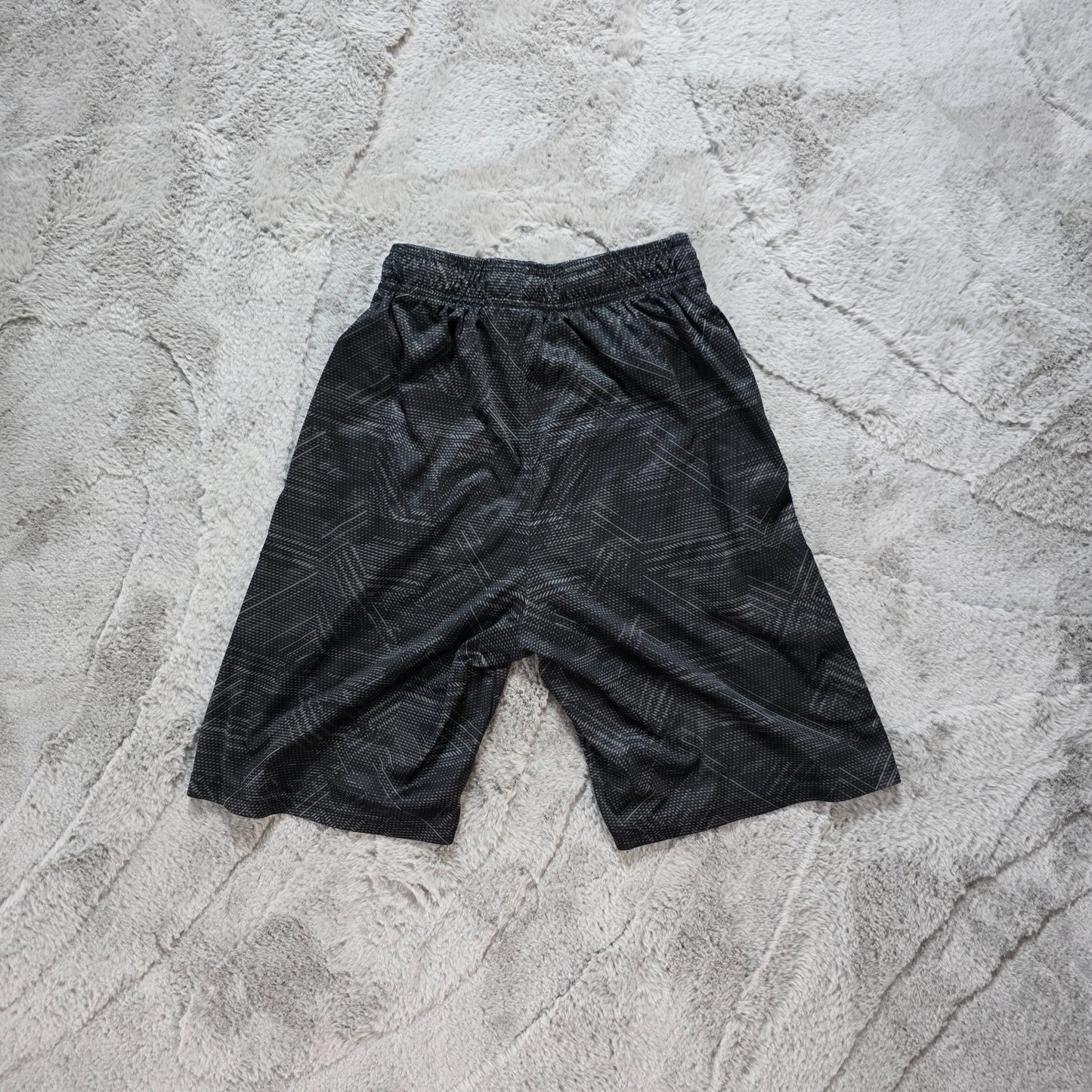 Champion Black Pattern Mesh Sports Shorts Youth S W22 | Lightweight Training